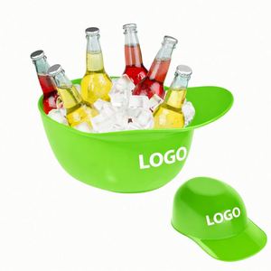 Bol à glace en plastique grande capacité avec logo personnalisé, en forme de casque de baseball, pour promotions sportives - Product Image 1