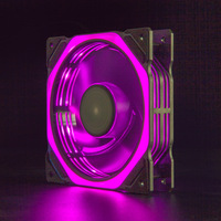 Casing komputer plastik bantalan bola pendingin LED RGB Aurora ganda 12025 Cross-Border baru 12CM casing komputer plastik ajaib Eclipse