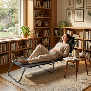 Lit de camping pliable rapide avec coussin rembourré, lit de couchage inclinable réglable, lit pliant léger pour les voyages et les stations balnéaires - Product Image 4