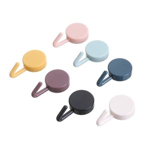 Wholesale Double Sided Self Adhesive <b>Hooks</b> Kitchen Wall Multi-color Nordic Style Modern PVC <b>Plastic</b> Support - Product Image 1