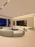 Meuble mural de salon en bois réglable et durable de style italien moderne TZD, meuble TV, système de rangement modulaire de luxe avec éclairage LED