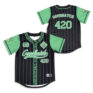 เสื้อเบสบอลสีฟ้าเสื้อแฟชั่นปักโลโก้สตรีท OEM ตามสั่ง - Product Image 3