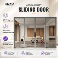 Porte coulissante en alliage d'aluminium EOKO NFRC CE à 4 panneaux, double vitrage isolant, portes panoramiques coulissantes pour la façade de villa, construction de maison