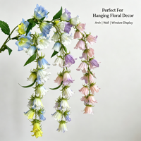 Fleurs artificielles suspendues en soie, fausses campanules, pour la décoration murale de mariages, fêtes et maisons