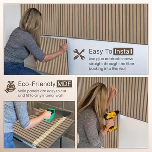 แผ่นผนังไม้โอ๊คสีดำธรรมชาติแบบเส้นตรง พร้อมคุณสมบัติการดูดซับเสียง แผ่นไม้ตกแต่งผนังแบบเส้นตรงสำหรับบ้าน - Product Image 6