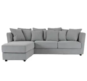 Nisco现代客厅家具当代l形灰色组合沙发