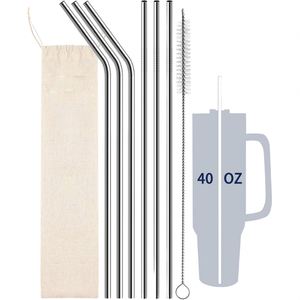 Ensemble de gobelets isothermes grande capacité 40 oz avec pailles extra longues en acier inoxydable de 8 mm, accessoires de bar haut de gamme - Product Image 1