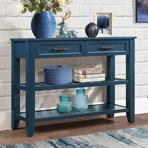 DB Console Solid Wood <b>Sideboard</b> 42'' <b>Mid</b>-<b>Century</b> Style 2 Storage Drawers 2 Tiers Shelves Classic Design for Entry Living Room - Product Image 1