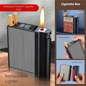 Nuevo Estuche para Cigarrillos y Encendedor 2 en 1 Integrado <span class=keywords><strong>Funway</strong></span> CC001 2025, Metálico Cuadrado, Resistente a la Humedad, Recargable - Product Image 6