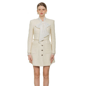 EVA ALINE TWEED VESTIDO Alta Calidad Transpirable Moda Visco Seda Embalaje Personalizado Hecho en Vietnam Fabricante - Product Image 1