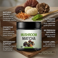 Poudre de café matcha aux champignons Ausreson, marque privée, supplément énergétique et de concentration au collagène, poudre de matcha aux champignons biologiques Lion's Mane