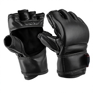 Gants de boxe professionnels en cuir GLOBAL LEATHER pour adultes, gants de grappling à demi-doigts, séchage rapide, vente chaude - Product Image 1