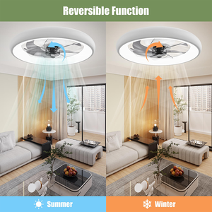 Thông minh hiện đại LED quạt trần với ánh sáng 20-inch 6 tốc độ gió điều khiển từ xa Dimmable trong nhà phẳng gắn kết cho phòng khách - Product Image 6