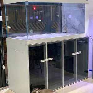 حوض سمك فاخر ذكي سعة 200 جالون مع فلتر لحوض أسماك الكوي، زجاج منخفض الحديد وإطار معدني، حوض مياه عذبة للأسماك في غرفة المعيشة - Product Image 3