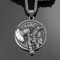 Vintage Viking Odin corbeau hache collier nordique en acier inoxydable hommes Valknut Rune amulette pendentif mode charme bijoux accessoires