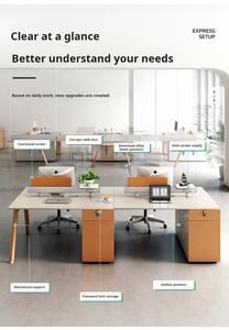 员工办公桌椅套装 现代MDF结构 可伸缩和可调节高度 简约设计 - Product Image 6