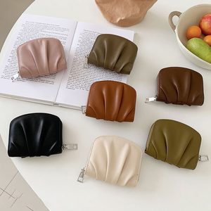 กระเป๋าใส่เหรียญมีซิปกระเป๋าคลัทช์หนัง PU สไตล์วีแกนขนาดเล็กสำหรับผู้หญิงที่ใส่บัตรกระเป๋าเงินทอนน่ารักกระเป๋าสตางค์สั้น - Product Image 5