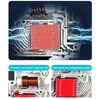 Disjoncteur miniature 3P 10A sur rail DIN pour boîtier de distribution domestique, protection d'éclairage de bâtiment commercial 230V 400V 6kA