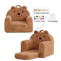 Canapé convertible 2-en-1 moderne pliable pour enfants, en mousse à mémoire de forme à rebond élevé, avec poignée en forme d'ours, pour chambre et salon, commande en gros