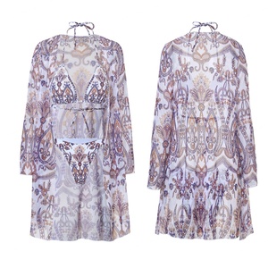 Traje de Baño de 3 Piezas OUTPACE para Mujer, Diseño Modesto con Estampado Animal, Cintura Alta, Tallas Grandes, Spandex/Nylon Ecológico - Product Image 5