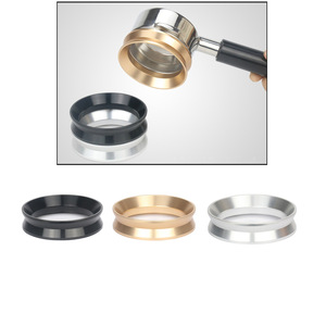 Distributeur de poudre d'aluminium 58/53/51MM, anneau doseur universel pour machine à café, anti-éclaboussures, noir argenté - Product Image 1