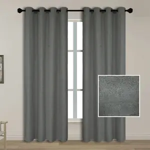 Hot Selling Wholesale Eyelet 100% Blackout Ready Made Fabric Curtain For Living Room Luxury Blackout Curtains