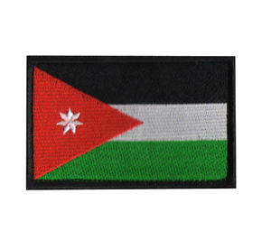 Drapeau jordanien Vente en gros Drapeau national asiatique Insigne de stock Brassard velcro brodé Tissu Impression numérique Stock - Product Image 1
