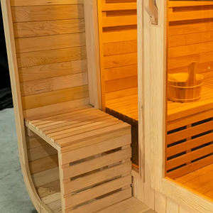 غرفة ساونا خارجية تقليدية على شكل برميل من خشب الهيملوك والصنوبر الأحمر بتصميم نورديك لعام 2026 تتسع لـ <span class=keywords><strong>3</strong></span>-4 أشخاص مع زجاج بانورامي - Product Image 3