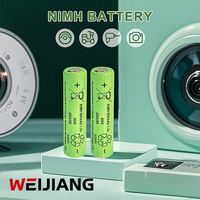 Baterías de Níquel Metal Hidruro (Ni-MH) Recargables de 800mAh, 1.2V, 2A para el Hogar, Paquete de Baterías Cilíndricas Ni-MH para Reloj