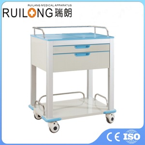 รถเข็นแพทย์รุ่น Ruilang แบบสองลิ้นชัก ทำจากสแตนเลส ล้อเลื่อนเงียบ สำหรับใช้ในโรงพยาบาล รุ่น RT 068 - Product Image 1