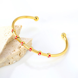 Bracelet en acier inoxydable avec motif œil porte-bonheur pour femme, accessoire de mode - Product Image 2