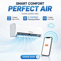 AC Split Tenaga Surya 12000BTU untuk Rumah Tangga, Kontrol Jarak Jauh Ponsel Pintar Tuya WiFi, Panel Surya