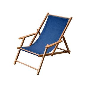 Sedia a sdraio con braccioli, blu/crema (Jeans) - Product Image 1