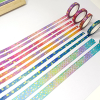 Vente en gros, impression personnalisée, aquarelle, dessin animé mignon, feuille d'or Washi Tape pour la journalisation