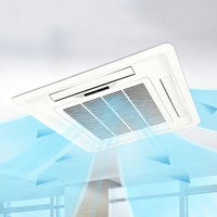 Unité de ventilation à cassette 4 voies CE, hydronique, FCU pour hôpital, école, hôtel, bureau, centre commercial, refroidissement