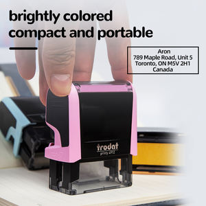 4912 自动印字印章 彩色塑料数码印刷 DIY 自定义文字内容 47*18mm 倾斜式翻盖办公用 - Product Image 4