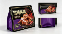 Sacs d'emballage pour snacks personnalisables en PE à huit côtés, thermoscellables, résistants à l'humidité, avec impression de motifs HD, vente directe d'usine