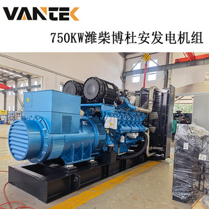 เครื่องกำเนิดไฟฟ้าดีเซล Weichai 750 กิโลวัตต์ ระบายความร้อนด้วยน้ำ 1500 รอบต่อนาที สตาร์ทไฟฟ้า 24 โวลต์ แบบโครงเปิด - Product Image 4