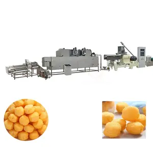 Produk Baru terlaris keju jagung bola curl makanan ringan pellet extruder mesin pembuat pengisi