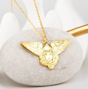 Collier Valkyrie en plaqué or 18 carats Collier Freya Collier Viking <span class=keywords><strong>Mythologie</strong></span> Valhalla Symbole Collier <span class=keywords><strong>Celtique</strong></span> Viking Rune Nordic - Product Image 1