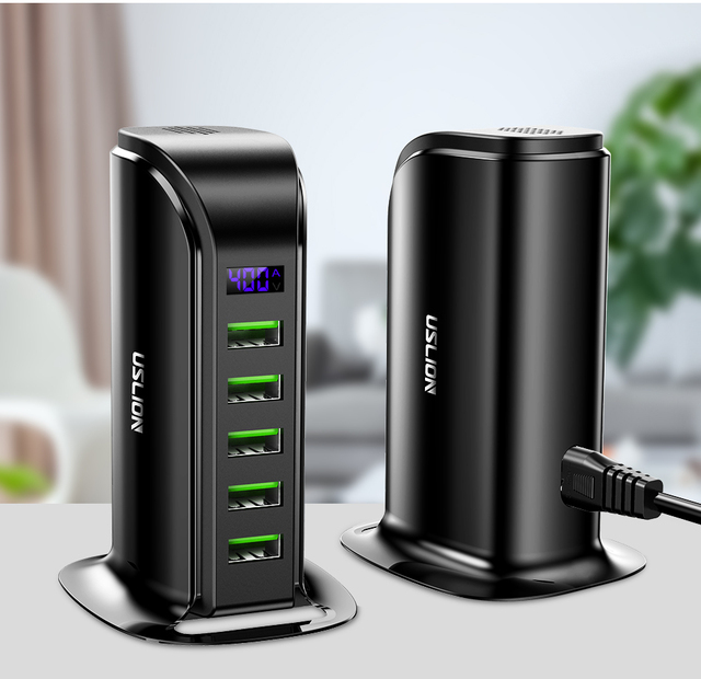 5 Port USB Charger HUB LED Display Multi USB Charging Station Dock Universal Mobile Phone Desktop Multiport USB charger