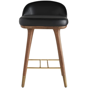 Walsh Counter Brass, Animal Hyde/Hide/Leather, and Wood Durable High Bar <b>Stool</b> for Home Bar & <b>Dining</b> Room - Product Image 1