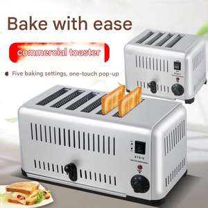 <span class=keywords><strong>Tostadora</strong></span> Comercial de <span class=keywords><strong>4</strong></span> Rebanadas y <span class=keywords><strong>Tostadora</strong></span> Eléctrica de 6 Rebanadas para Desayunos Calientes - Product Image 6