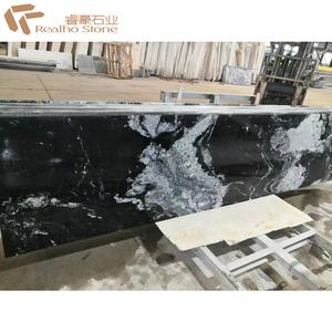 Finitura in pelle <span class=keywords><strong>nero</strong></span> cosmico granito fossile per controsoffitto <span class=keywords><strong>cucina</strong></span> <span class=keywords><strong>Top</strong></span> - Product Image 3