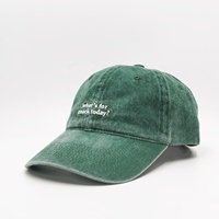 Sombrero de papá de diseñador personalizado de alta calidad, gorra de béisbol Retro de algodón lavado a la moda Popular, gorra de algodón lavada verde de 6 paneles