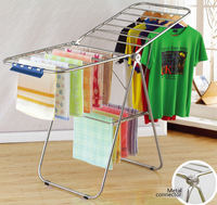Nouveauté : Séchoir à linge pliable multifonctionnel en acier inoxydable 12M, finition brillante, double niveau, design original