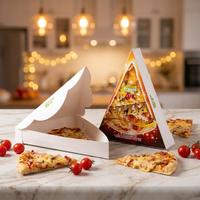 Mini boîte à pizza triangulaire, boîte d'emballage à emporter, carton blanc, emballage pour une seule part de pizza