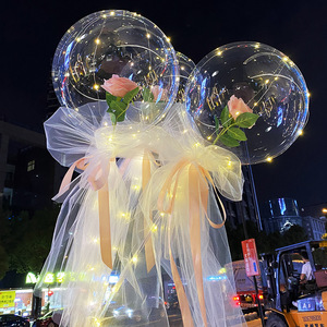 Globos Bobo Luminosos DIY Reutilizables con LED, Globos Transparentes con Forma de Rosa para el Día de la Madre, Regalos de Boda y Declaraciones - Product Image 1