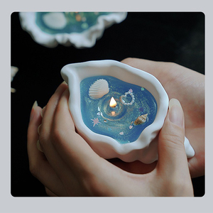 Vela Aromática Personalizable con Logotipo, Diseño de Estrella de Mar y Concha, Hecha a Mano, Vela de Gel Creativa - Product Image 4