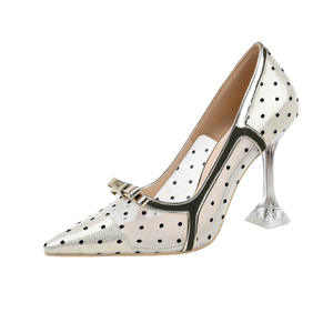 Chaussons à talons hauts pour femmes 2023SS, 10 <span class=keywords><strong>cm</strong></span>, nouveaux modèles, talons hauts sexy en maille pour femmes, bout pointu, taille de <span class=keywords><strong>talon</strong></span> 34, escarpins sexy pour strip-teaseuses - Product Image 5